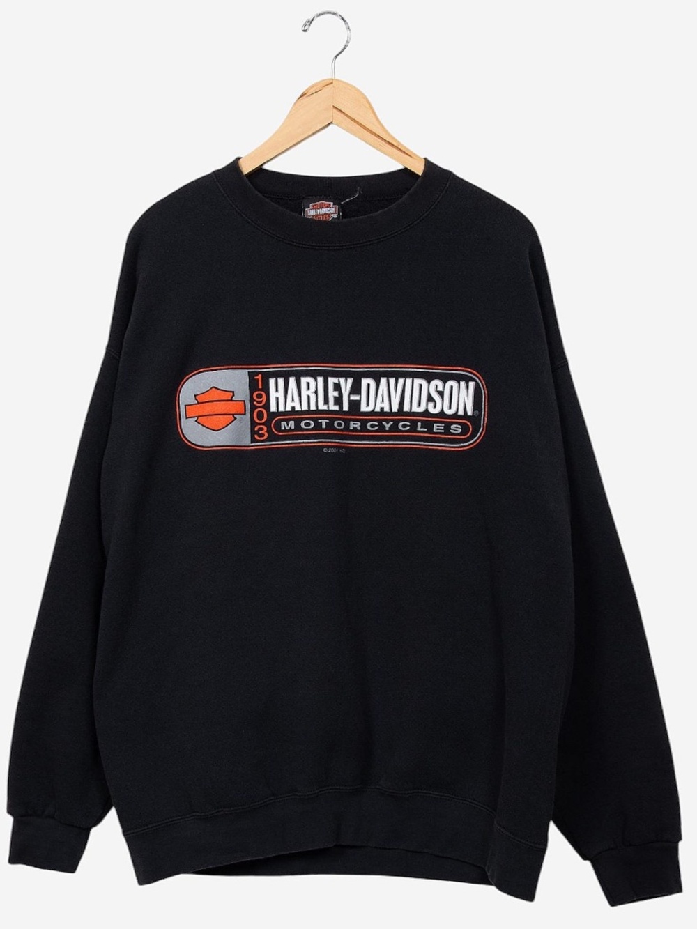 vintage y2k black harley davidson crewneck pullover sweatshirt size xl